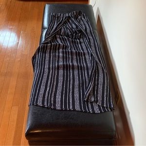 Macy’s surf gypsy black & white shorts with long train in back that wraps around